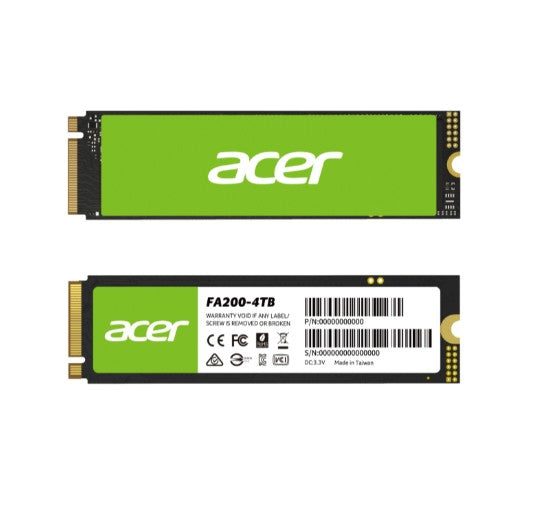 BIWIN ACER FA 200-4TB M.2 SSD NVMe 2.0 PCIe Gen 4x4 Read speed 7100MB/ s Write Speed 6100MB/s BL.9BWWA.150 - 5 Year Warranty