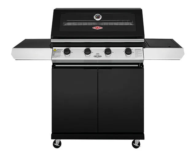BeefEater 1200 Series 4-Burner BBQ with Side Burner and Trolley Black Enamel - BMG1241BB
