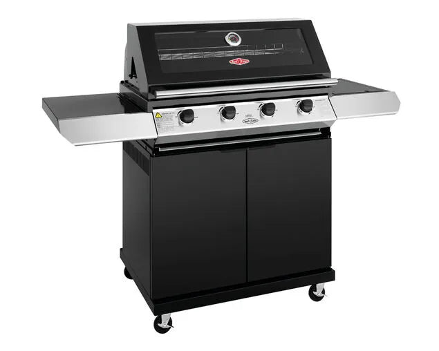 BeefEater 1200 Series 4-Burner BBQ with Side Burner and Trolley Black Enamel - BMG1241BB