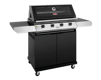 BeefEater 1200 Series 4-Burner BBQ with Side Burner and Trolley Black Enamel - BMG1241BB