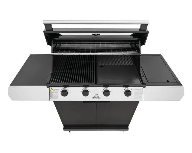 BeefEater 1200 Series 4-Burner BBQ with Side Burner and Trolley Black Enamel - BMG1241BB