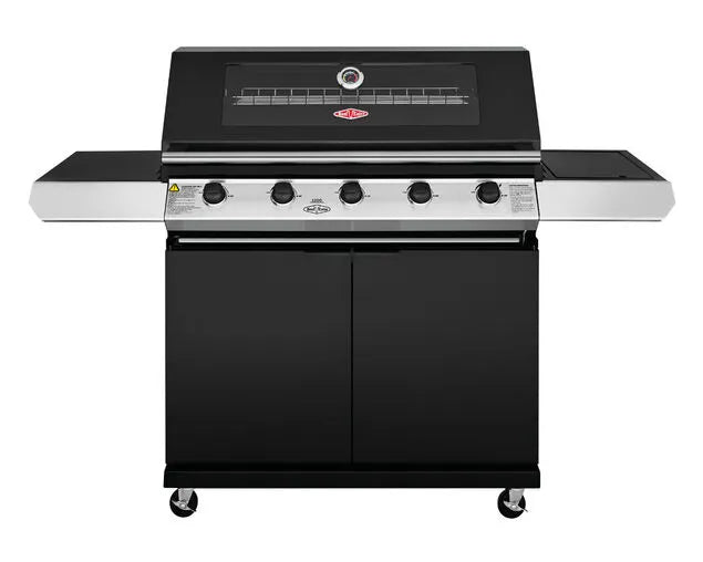 BeefEater 1200 Series 5-Burner BBQ with Side Burner and Trolley Black Enamel - BMG1251BB