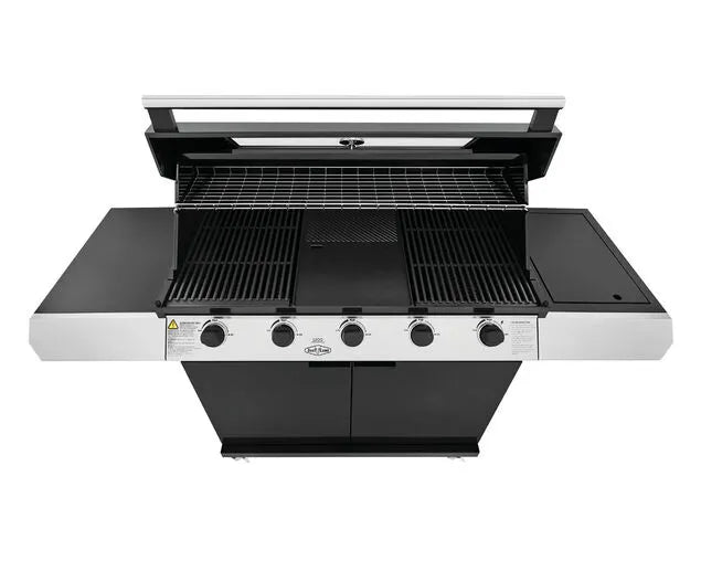 BeefEater 1200 Series 5-Burner BBQ with Side Burner and Trolley Black Enamel - BMG1251BB