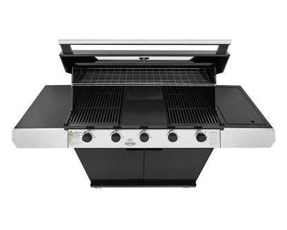 BeefEater 1200 Series 5-Burner BBQ with Side Burner and Trolley Black Enamel - BMG1251BB