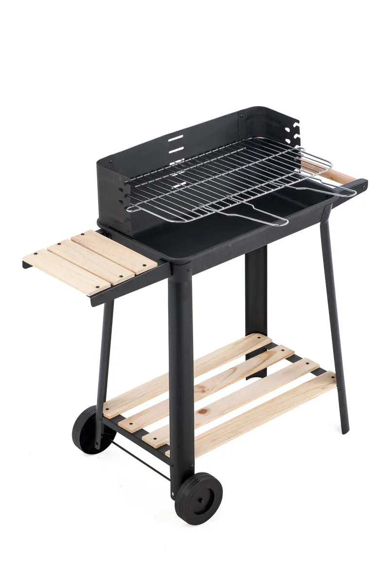 Lenoxx Charcoal Grill BBQ with Manual Rotisserie on Trolley Stand - BQ260
