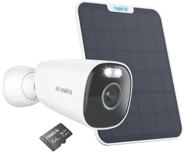 Reolink Argus Eco Ultra 4K Dual-Band WiFi Battery Camera with Solar Panel 2 & 64GB microSD Card BWB4K09SP64