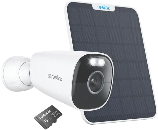 Reolink Argus Eco Ultra 4K Dual-Band WiFi Battery Camera with Solar Panel 2 & 64GB microSD Card BWB4K09SP64