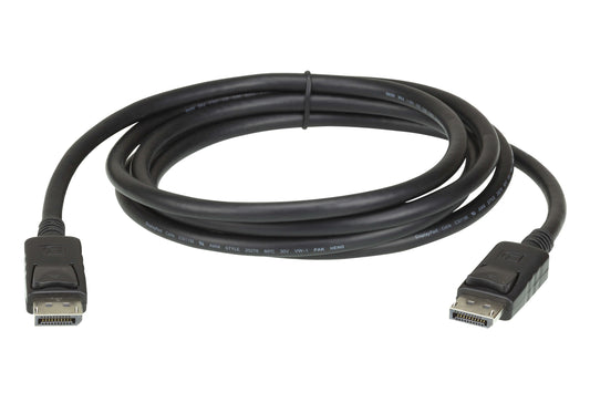 Aten 2m DisplayPort Cable, supports up to 3840 x 2160 @ 60Hz, 28 AWG copper wire construction for high-definition media connections, 2L-7D02DP