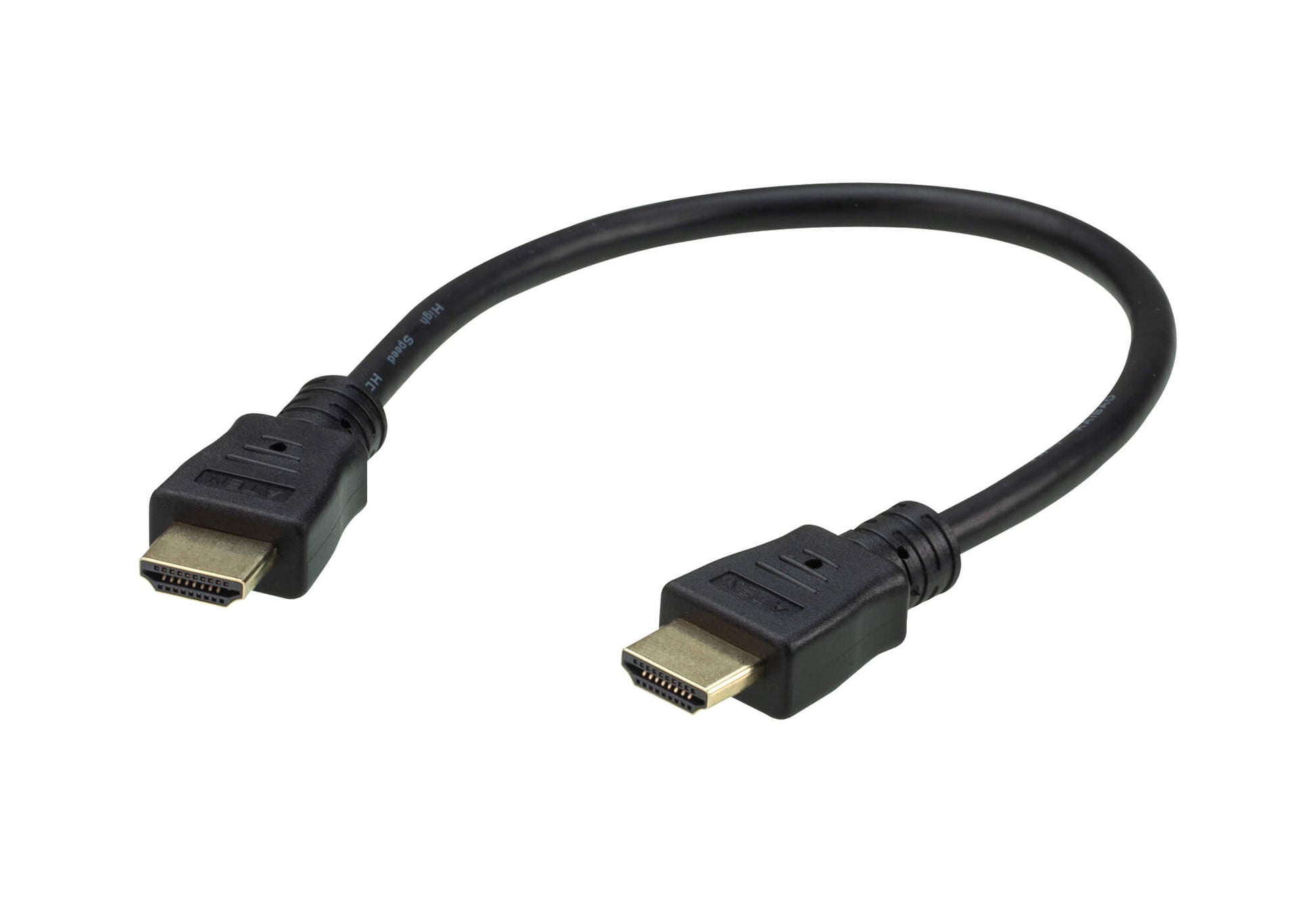 Aten 0.3m 4K HDMI High Speed Ethernet cable, supports up to 4096 x 2160 @ 60Hz, High quality tinned copper wire with Gold-plated connectors, 2L-7DA3H