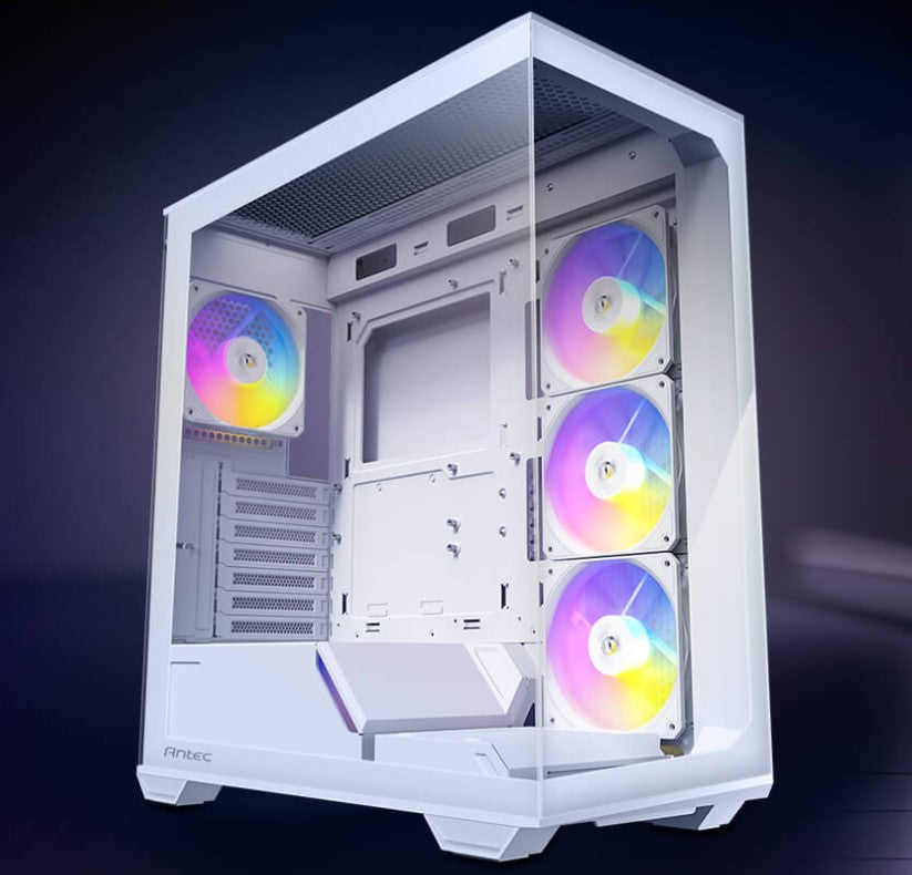 Antec C3 ARGB White ATX, 270 Degrees View, 4x ARGB PWM Fans control, USB-C, 36CM top, 24cm Front. Cable Management, GPU 41.5 CM. Ultra Gaming Case, C3-ARGB-W