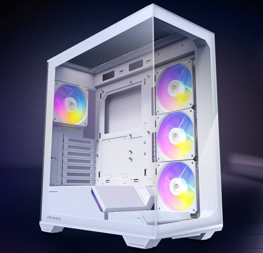 Antec C3 ARGB White ATX, 270 Degrees View, 4x ARGB PWM Fans control, USB-C, 36CM top, 24cm Front. Cable Management, GPU 41.5 CM. Ultra Gaming Case, C3-ARGB-W