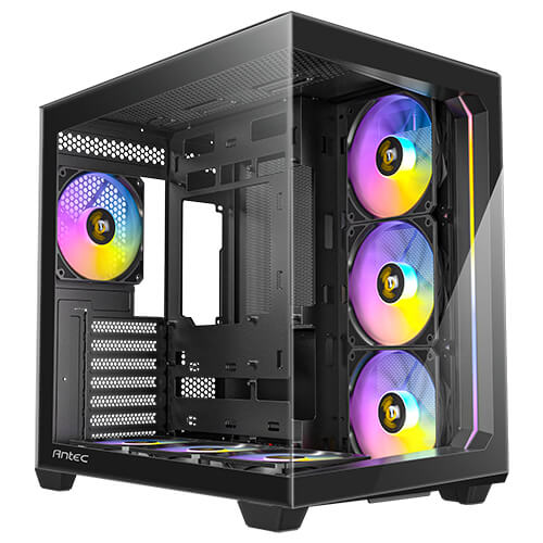 Antec C5 ARGB ATX, mATX Seamless Edge to Edge, Black, 270 degrees, 7x ARGB + PWM Controller, 5090 Back Connect, USB-C, Dual Chamber Gaming Case, C5-ARGB