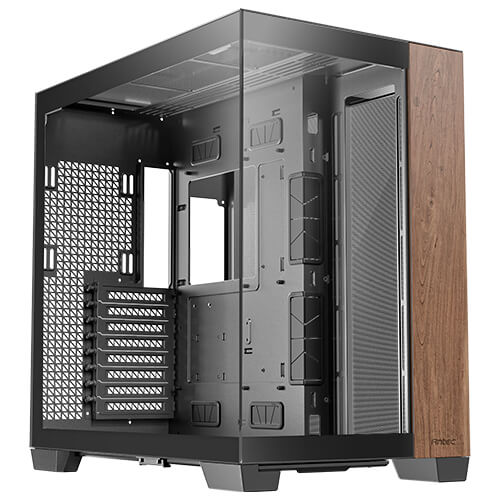 Antec C8 Wood ATX, E-ATX, Seamless Edge View Front and Side, USB-C, 4mm Tempered Glass, 360mm liquid cooler top, bottom, side. 2x USB 3.0 Black Case, C8-Wood