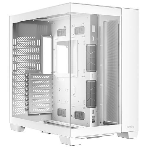 Antec C8 E-ATX, mATX, ITX, Seamless Edge View Front and Side, USB-C, 4mm Tempered Glass, 360mm liquid cooler top, bottom, side. 2x USB 3.0 White Case, C8 White