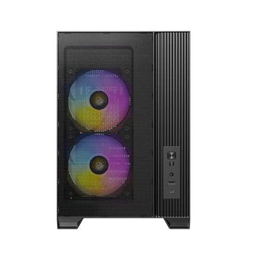 Antec Flux M Micro ATX/ITX, TG side, 5 slots, 2x3.5',2x2.5', 6x120mm fans incl ARGB, 360mm rad, GPU<=405mm, CPU<=175mm, USB-C. Compact MicroATX Case