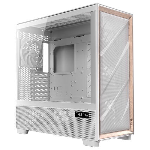 Antec FLUX PRO, E-ATX Premium Birch, Iunity Temperature Display. CPU and GPU LED Display, 6x High Performance Fans, ARGB PWN Ctrl, PSU Shift case, FLUX PRO White EUV
