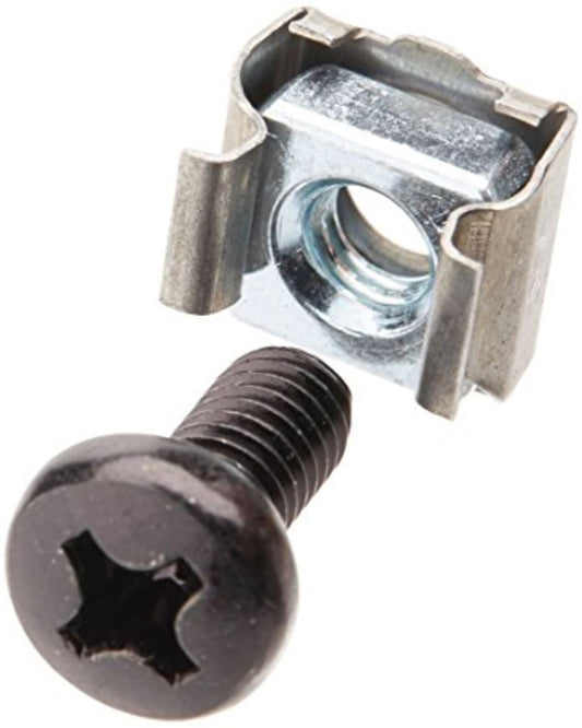 Astrotek M6 Cage Nuts & Screws (Pack of 10) Silver Color Oxide Finish Phillips Drive Length Fully Threaded, ATP-M6SCREW10