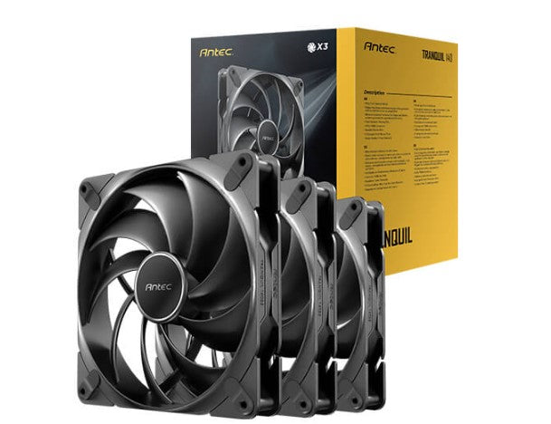Antec Tranquil140, PWM, 2000RPM, 59.23CFM, 2.46mmH₂O, 4 Pin PWM Connector, 140mm x 25mm Performance case Fan, Tranquil Series 3 Pack(LS), TQ140-3PK