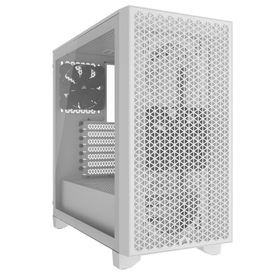 Corsair 3000D AIRFLOW Mid-Tower PC Case - White, Tempered Glass, ATX, 360mm GPU, 170mm CPU, 360mm radiator, 7 slots, USB 3.2, Dust Filtered, 2yr wty, CC-9011252-WW