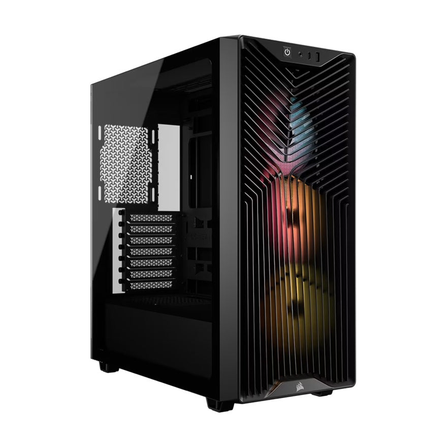 Corsair 3200D RS ARGB Mid-Tower PC Case -Black, ATX mATX ITX, TG panel, ARGB fans, 400mm GPU, 165mm CPU, 360mm rad, USB-C, 7 slots, 2x2.5 1x3.5, 2yr w, CC-9011344-WW