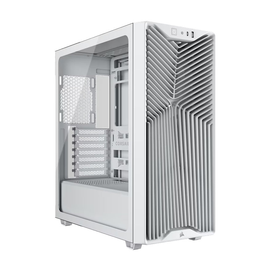 Corsair 3200D RS Mid-Tower PC Case - White, ATX mATX ITX, TG panel, 400mm GPU, 165mm CPU, 360mm rad, USB-C, 7 slots, 2x2.5 1x3.5, 2yr wty, steel TG, CC-9011335-WW