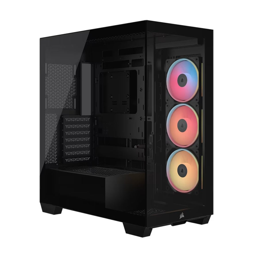 Corsair 3500X LX-R RGB iCUE LINK Mid-Tower PC Case - Black, E-ATX, Side 360mm Rad, Glass Panels, USB-C, RS ARGB Fans, 425mm GPU, iCUE LINK Ready, CC-9011324-WW