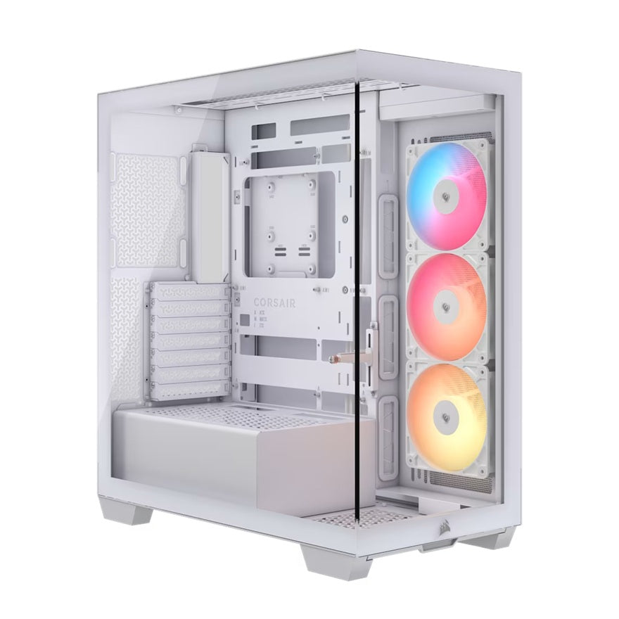 Corsair 3500X RS-R ARGB Mid-Tower PC Case - White, ARGB, ATX/E-ATX, Tempered Glass, 425mm GPU, 170mm CPU, 360mm radiator, USB-C, 2yr wty, CC-9011323-WW