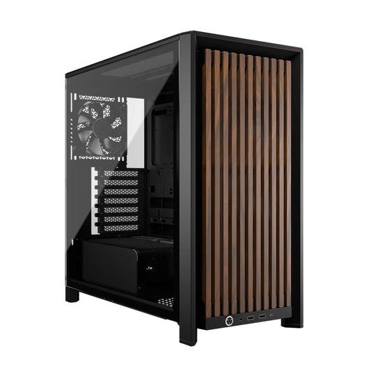 Corsair FRAME 4000D WOOD RS Modular Mid-Tower PC Case - White/Walnut, E-ATX ATX mATX ITX, TG wood, 430mm GPU, 170mm CPU, 360mm rad, USB-C, vert GPU, CC-9011340-WW