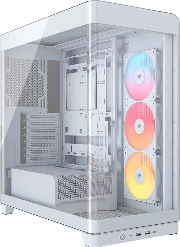 Corsair FRAME 4500X RS-R ARGB Panoramic Glass Mid-Tower PC Case White: 460mm GPU, 185mm CPU cooler, ARGB, USB 3.1, E-ATX support, smart cable routing, CC-9011315-WW