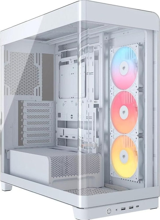 Corsair FRAME 4500X RS-R ARGB Panoramic Glass Mid-Tower PC Case White: 460mm GPU, 185mm CPU cooler, ARGB, USB 3.1, E-ATX support, smart cable routing, CC-9011315-WW
