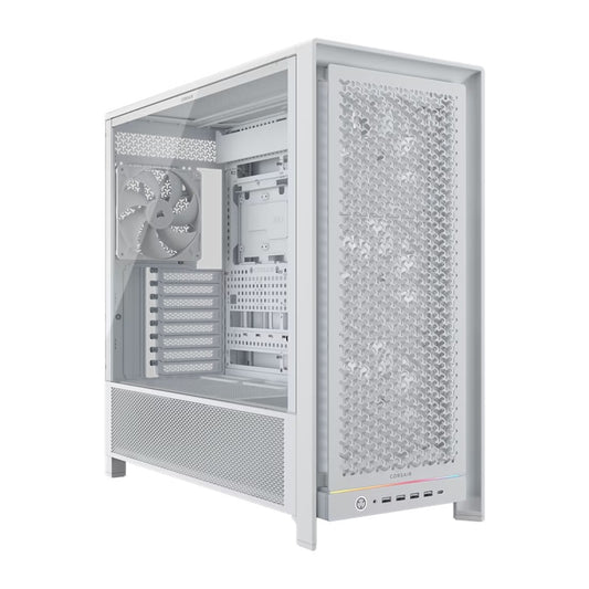 Corsair FRAME 5000D RS HIGH-AIRFLOW MID-TOWER PC CASE - WHITE, ATX, 450mm GPU, 175mm CPU cooler, 360mm rad, 4x RS140, 1x USB-C 3.2 Gen2, CC-9011308-WW