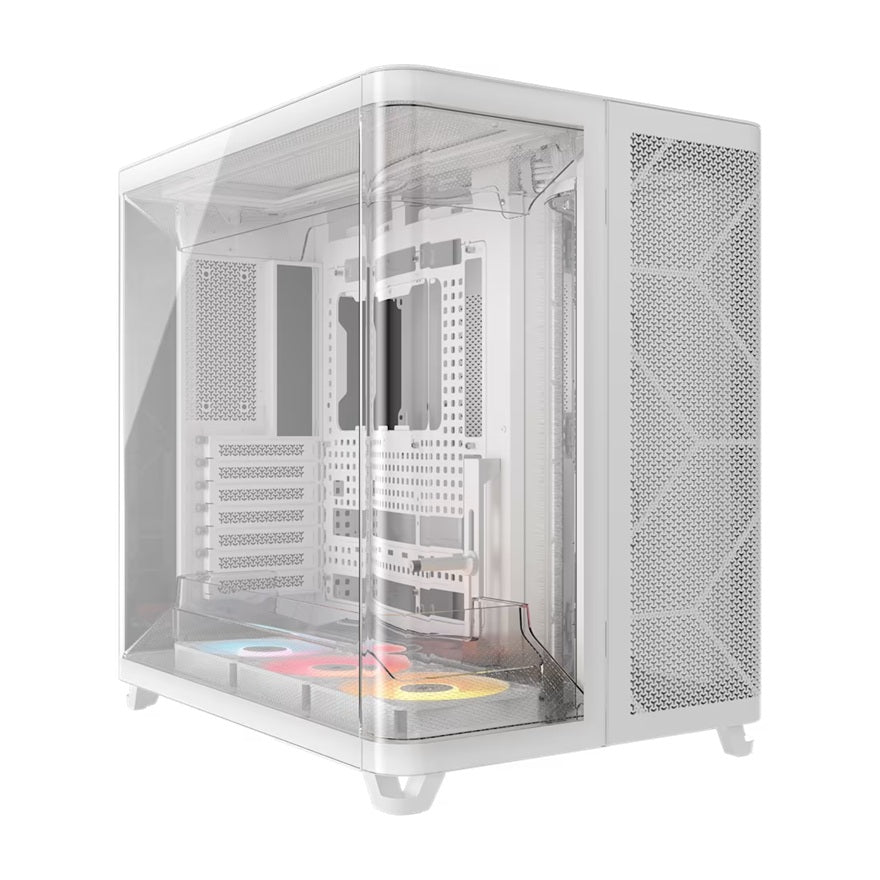 Corsair AIR 5400 RS-R ARGB Mid-Tower ATX Case - White, Triple-Chamber, 360mm Rad Support, Glass Panels, USB-C, ATX/E-ATX, 2x SSD, 1x HDD, CC-9011319-WW