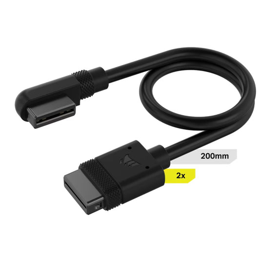 Corsair Corsairi CUE LINK Cable, 2x 200mm with Straight/Slim 90° connectors, Black(LS), CL-9011123-WW