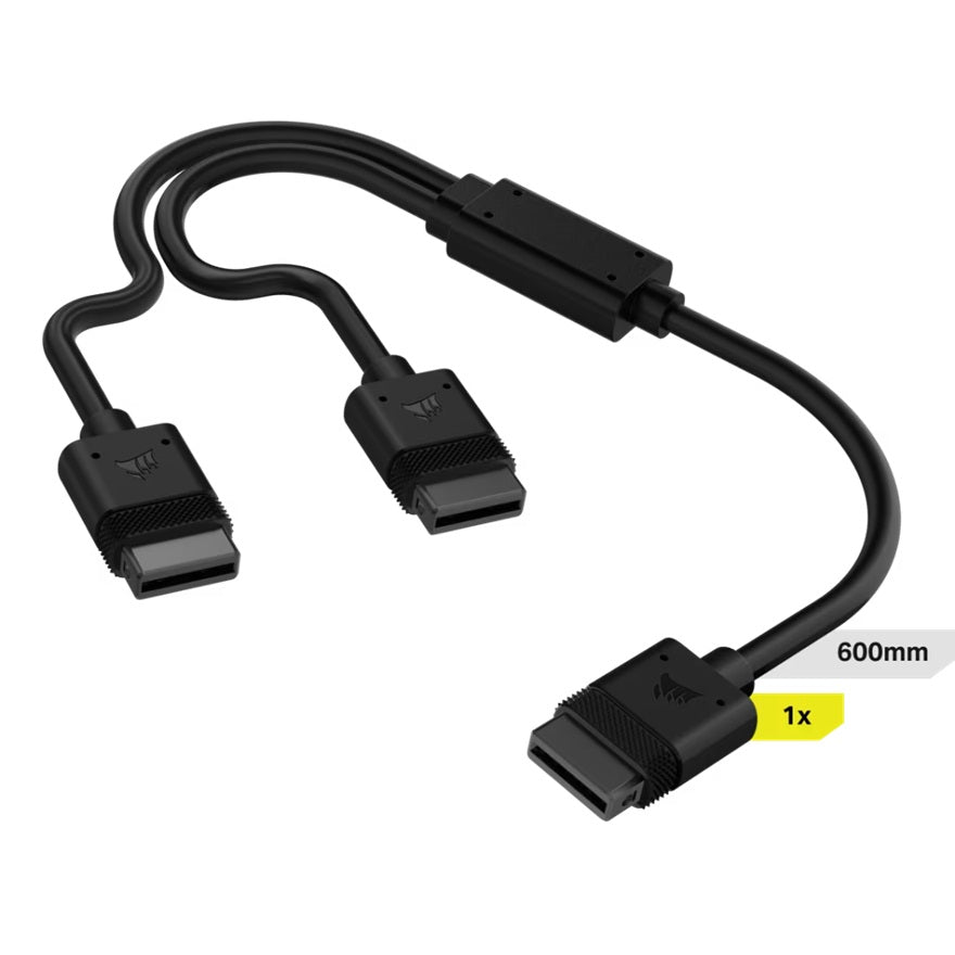 Corsair iCUE LINK Cable, 1x 600mm Y-Cable with Straight connectors, Black (LS), CL-9011124-WW