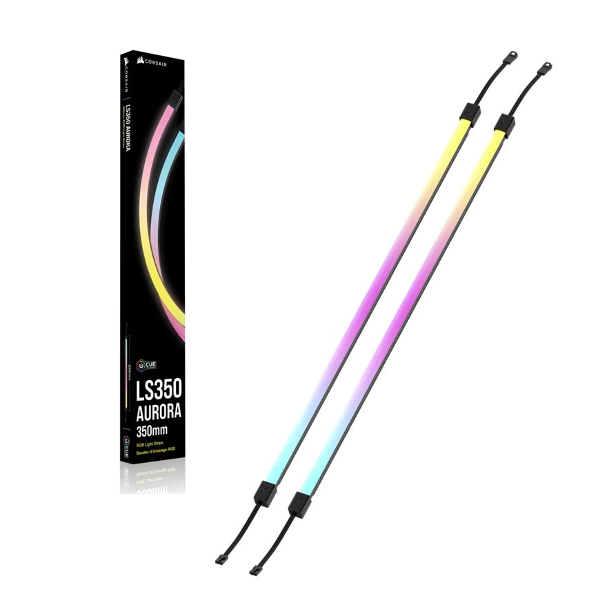 Corsair LS350 Aurora RGB Light Strips - 350mm - 350x10x10mm, black, magnetic mount, addressable LEDs, iCUE compatible, flexible, CL-9011137-WW