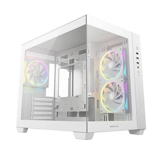 DeepCool CG330 3F WH M-ATX, Support BTF back-plug motherboard, USB3.0 x1,USB2.0 x2,Audio x1,Pre-installed with 3 PWM ARGB fans, R-CG330-WHNGM3-G