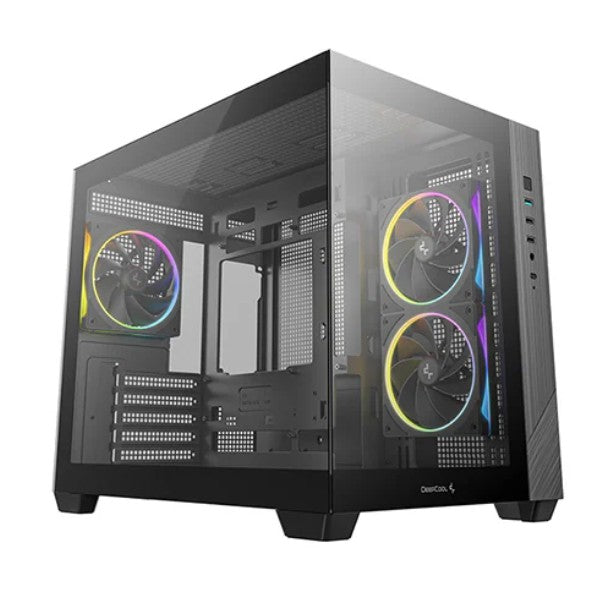 DeepCool CG330 3F M-ATX, Support BTF back-plug motherboard, USB3.0 x1,USB2.0 x2,Audio x1,Pre-installed with 3 PWM ARGB fans, R-CG330-BKNGM3-G