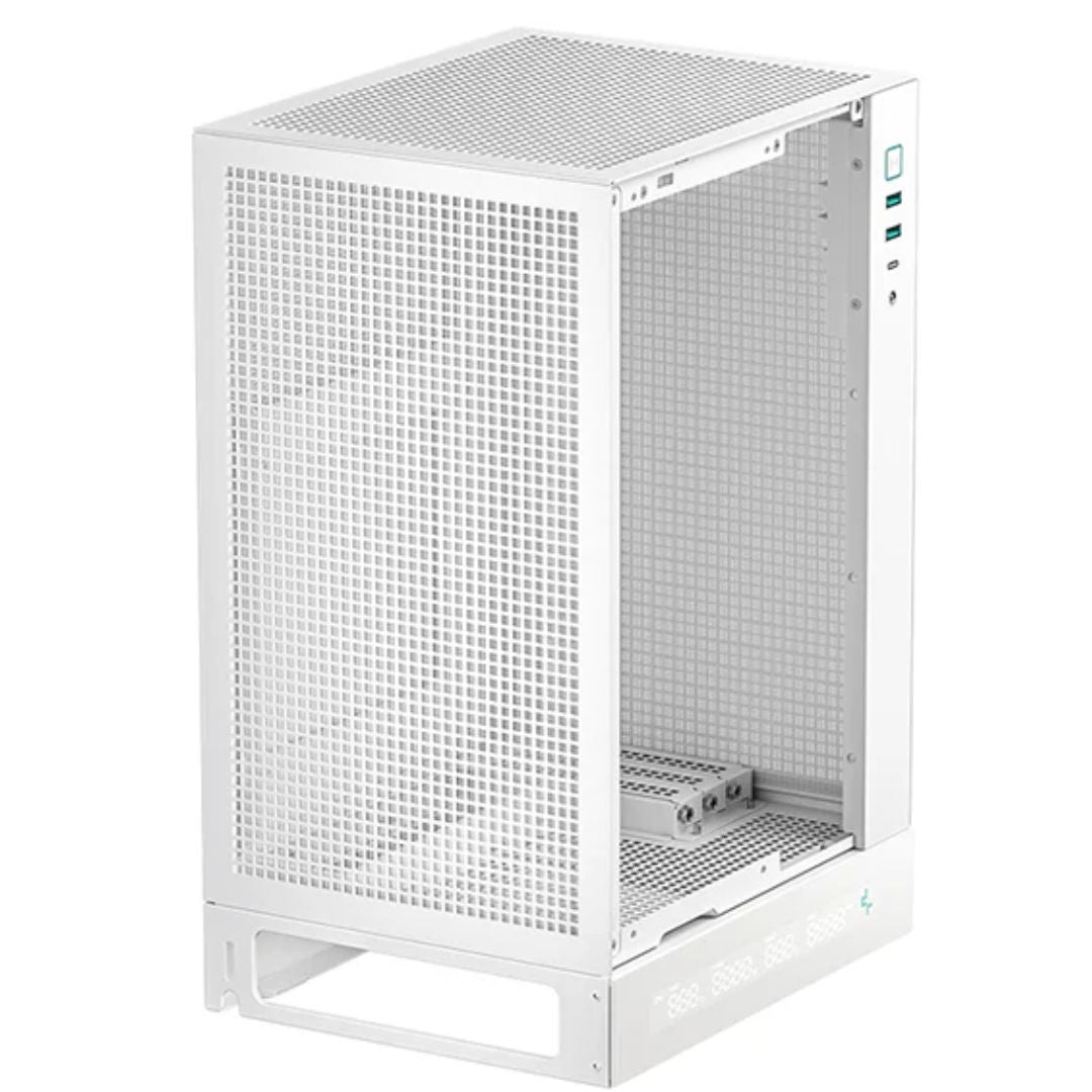 DeepCool CH170 DIGITAL WHT ITX Case, Digital Status Display, Extremely portable size, Abundant Airflow Ventilation, Mesh panels, Full sized air cooler, R-CH170-WHNPI0D-G-1