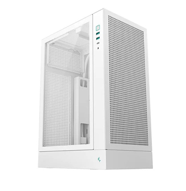 DeepCool CH170 PLUS WH Vertical Micro-ATX Compact Case, USB3.0x2, Gen2 Type-C x1, Audio/Micx1, R-CH170-WHNGM0-G