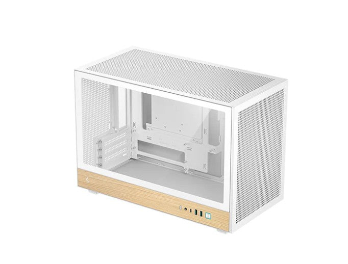 DeepCool CH260 Wood White High Airflow Compact Micro-ATX Wood Grain Case.USB3.0x2、Gen2 Type-C x1、Audio/Micx1, R-CH260-WHNWM0-G-1