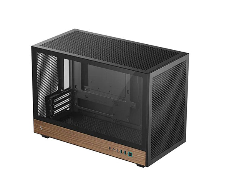 DeepCool CH260 Wood High Airflow Compact Micro-ATX Wood Grain Case.USB3.0x2、Gen2 Type-C x1、Audio/Micx1, R-CH260-BKNWM0-G-1