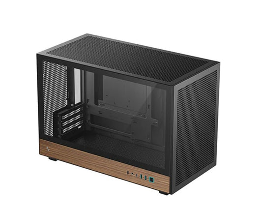 DeepCool CH260 Wood High Airflow Compact Micro-ATX Wood Grain Case.USB3.0x2、Gen2 Type-C x1、Audio/Micx1, R-CH260-BKNWM0-G-1