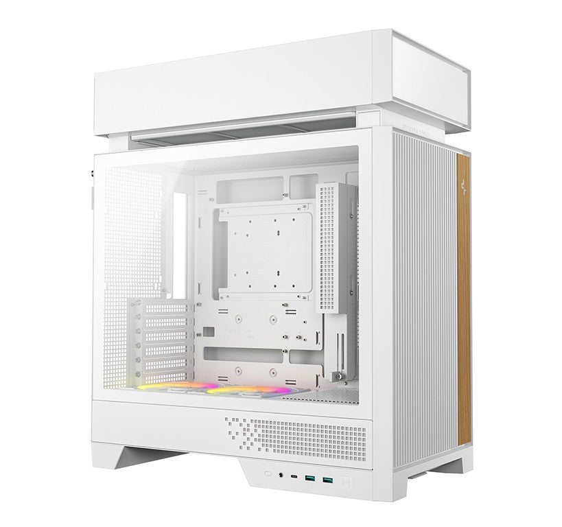 DeepCool CL660 White Innovative Compartmentalized Optimized ATX Case Pre-installed Dual ARGB Fans, Build-in Atmosphere, R-CL660-WHNNA0-G-1