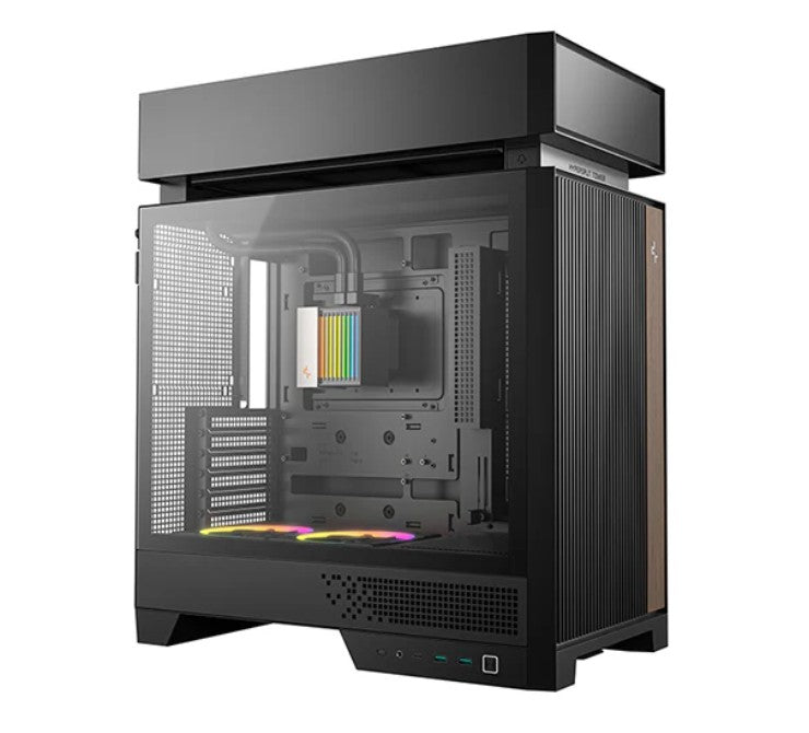 DeepCool CL6600 Innovative Compartmentalised ATX Case, Pre-installed 360mm Liquid Cooler, Up To 388mm GPUs, BTF, 7 Expansion Slots, R-CL6600-BKNNA0-G-1