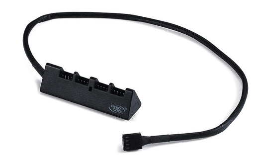 DeepCool FH-04 4 Port Fan Hub, Compatible With 12V 3PIN/4PIN Fans, 550mm, Extend Up To 4 Fans, DP-F04PWM-HUB