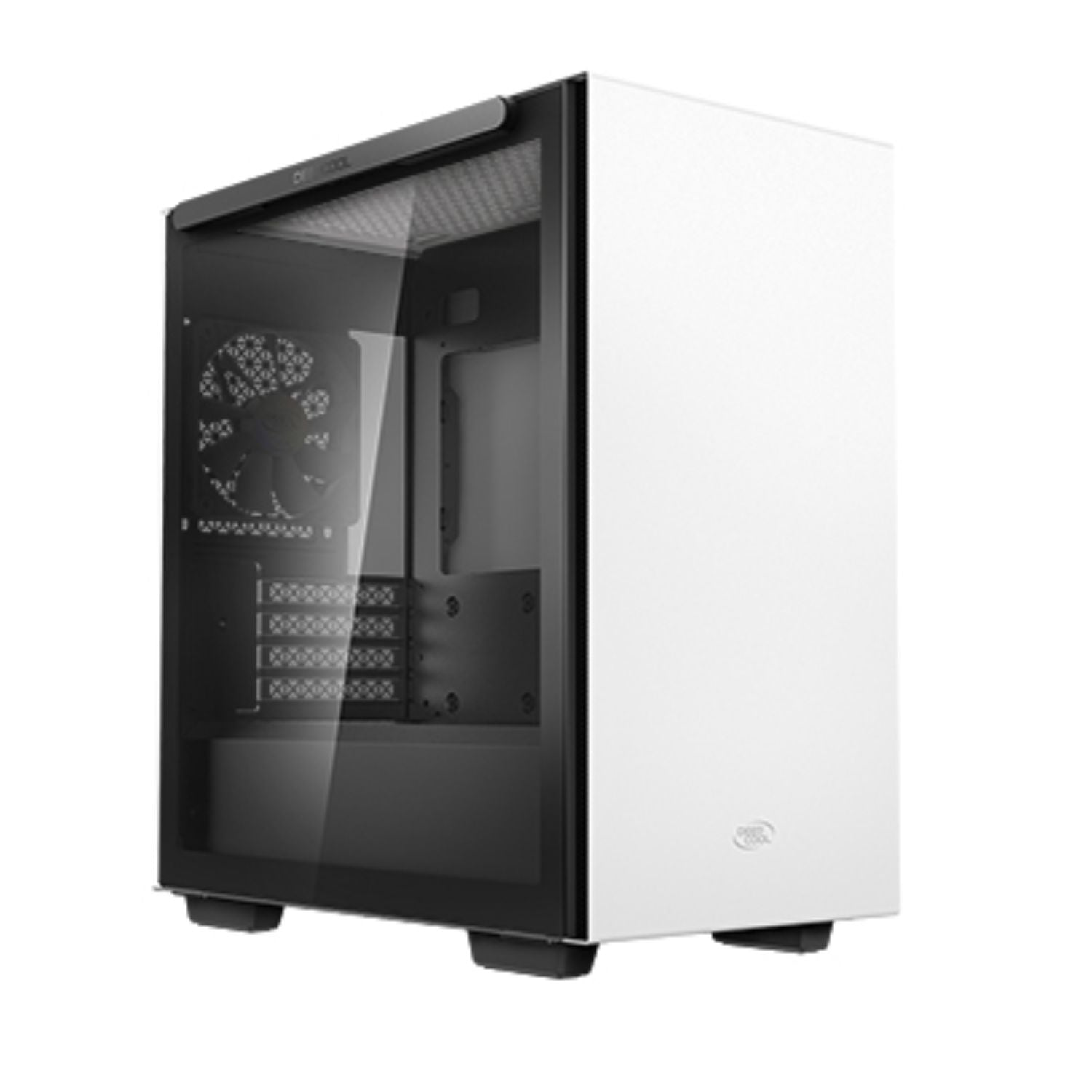 DeepCool MACUBE 110 White Minimalistic Micro-ATX Case, Magnetic Tempered Glass Panel, Removable Drive Cage, Adjustable GPU Holder, 1xPreinstalled Fan, R-MACUBE110-WHNGM1N-G-1