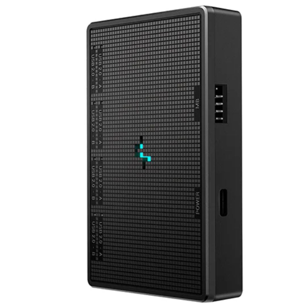 DeepCool UH-04 9-Pin USB 2.0 Hub, Magnet & Screw Fixation, USB2.0-9PINx1,USB Type-Cx1,USB2.0-9PINx4, R-XE010A-BKNNO-G