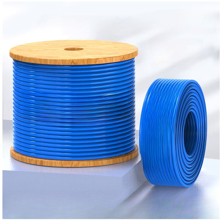 8Ware 350m CAT6A Ethernet 24AWG 30V LAN Stranded Core Cable Roll Bare Copper Twisted Core PVC Jacket on Reel Box Blue >305m, CAT6A-EXT350BLUSH