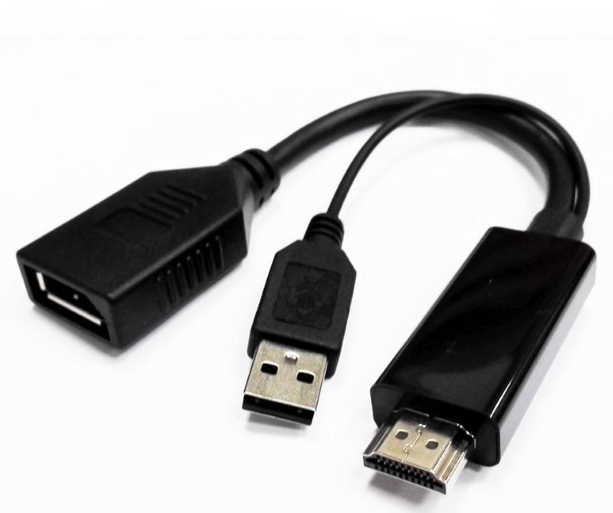 8Ware 4K HDMI to DP DisplayPort Male to Female Active Adapter Converter Cable USB powered, GC-HDMIDP-2U