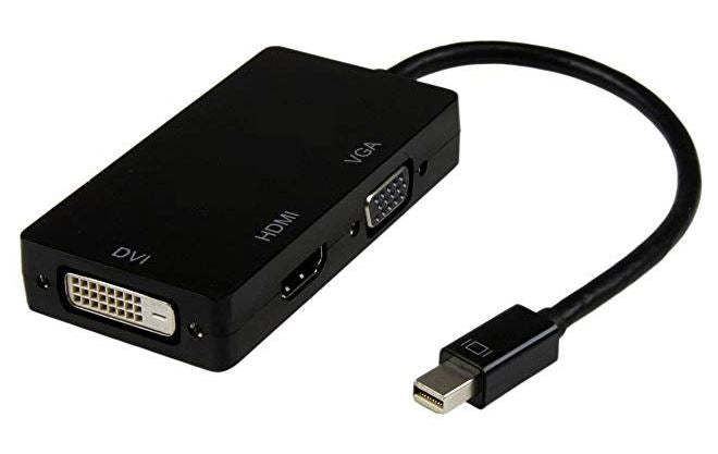 8ware 3 in1 Thunderbolt Mini DP DisplayPort to HDMI DVI VGA Hub Adapter Converter Cable for MacBook Air Mac Mini Microsoft Surface Pro 3/4/5, GC-MDPDHV